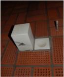 Unteransicht einer Apostelkerze mit einer Zeichnung der Serie zw�lf, 10 x 14 cm